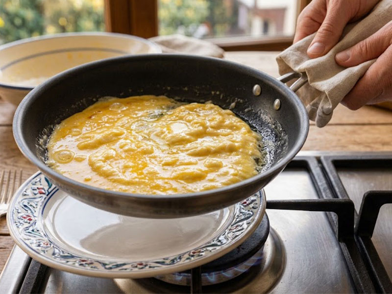 Yumurtayı tamamen kuruyana kadar pişirmeyin
