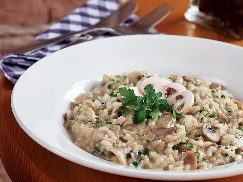 üç mantarlı risotto