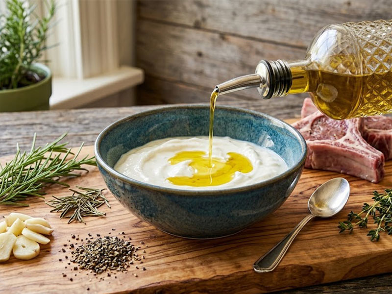 Sosun içine zeytinyağı eklemek etin nemini korumaya yardımcı olabilir