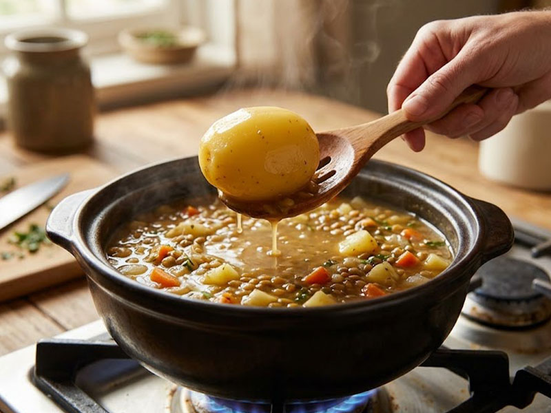 Patates çorbanın kıvamını da değiştirebilir