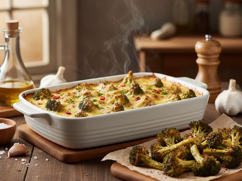 Fırında Brokoli Graten veya Kavrulmuş Brokoli