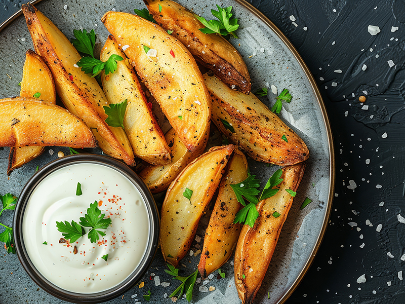 Fırında Baharatlı Patates Dilimleri