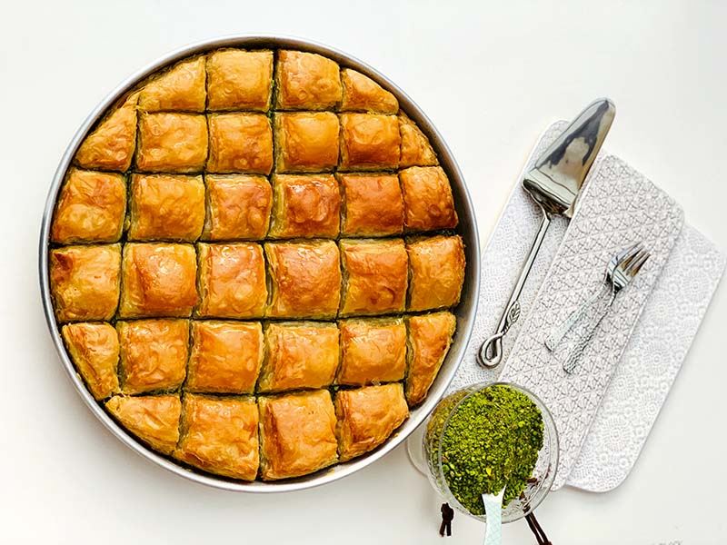 Antep fıstıklı kuru baklava