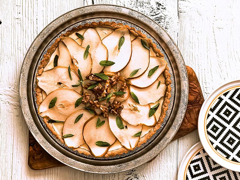 Armutlu Cevizli Cheesecake Tart