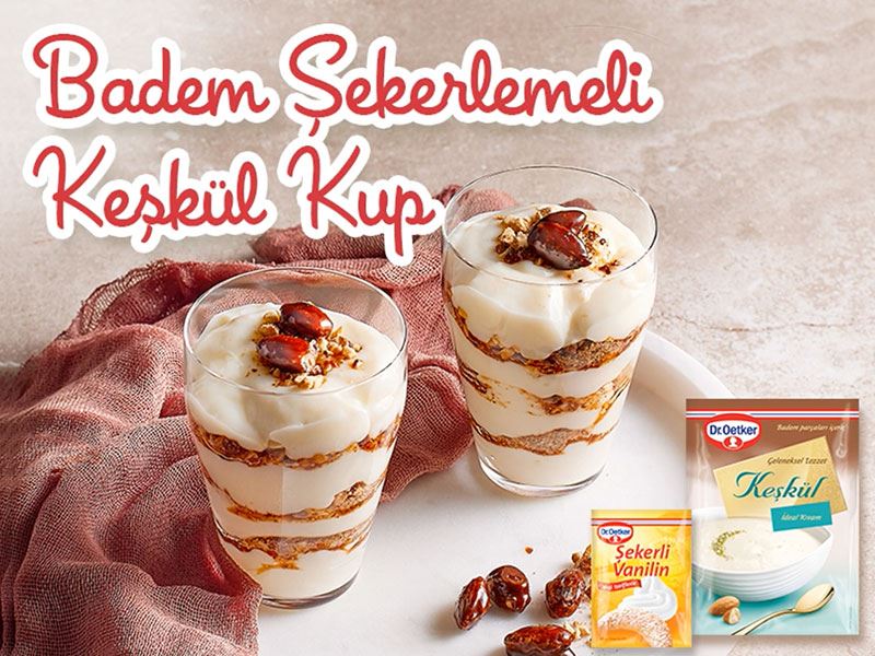 Badem Şekerlemeli Keşkül Kup