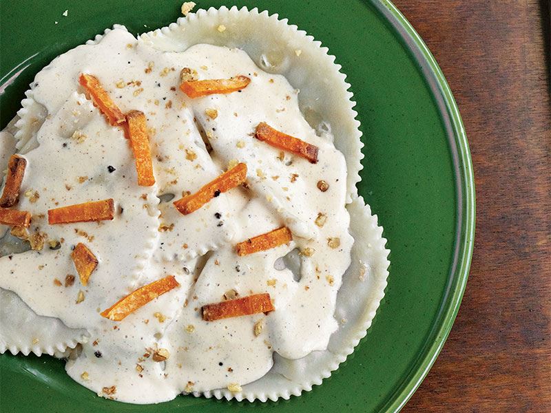 Balkabaklı ve lorlu ravioli