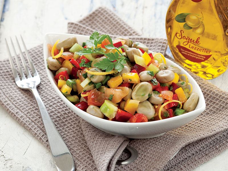 Biberli Ve Domatesli İç Bakla