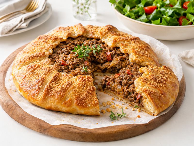 Çıtır Hamuru ve Bol Kıymalı Harcıyla Kıymalı Galette Tarifi