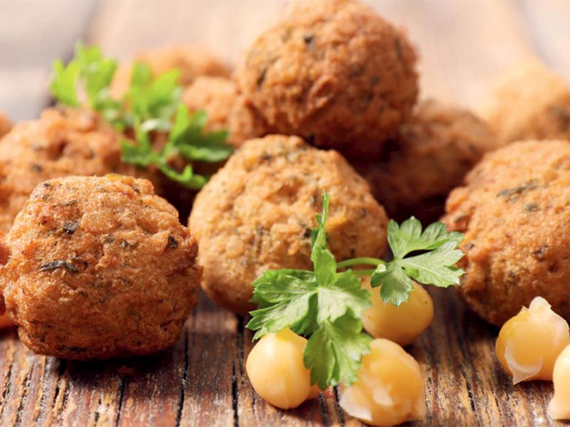 Fırında yağsız falafel