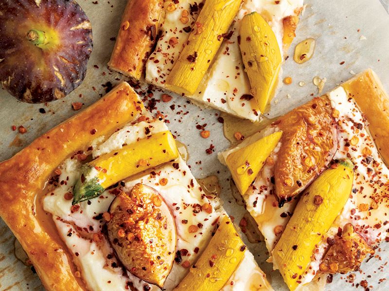 İncirli, keçi peynirli ve kabaklı tart