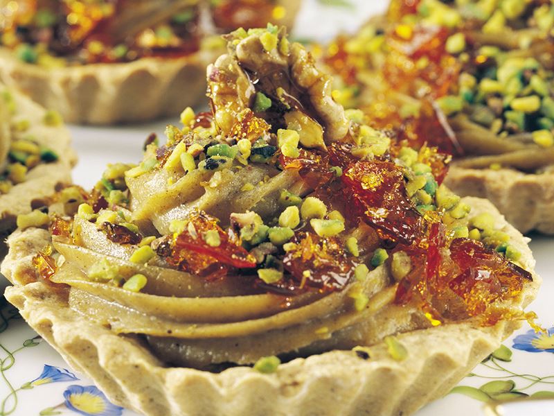 Kahve kremalı ve ceviz karamelli tart