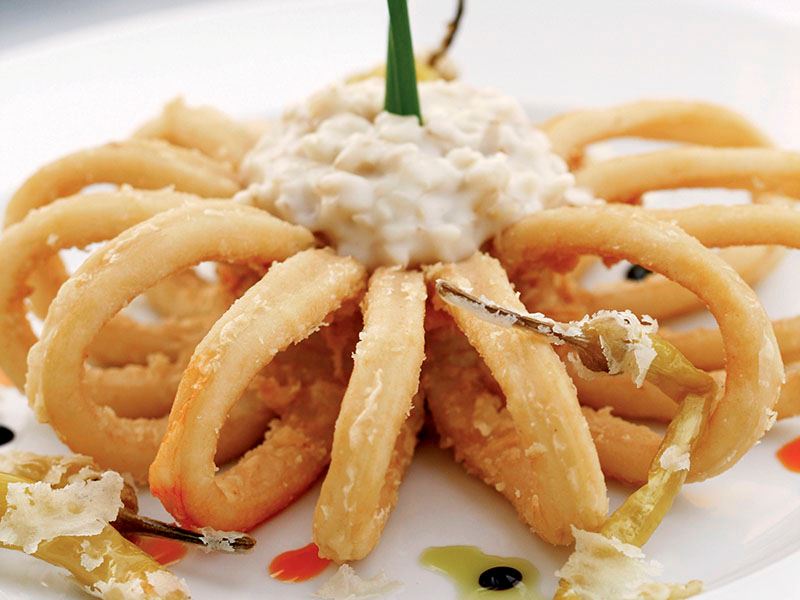 Keskan Üzerinde Kalamar Dilimleri