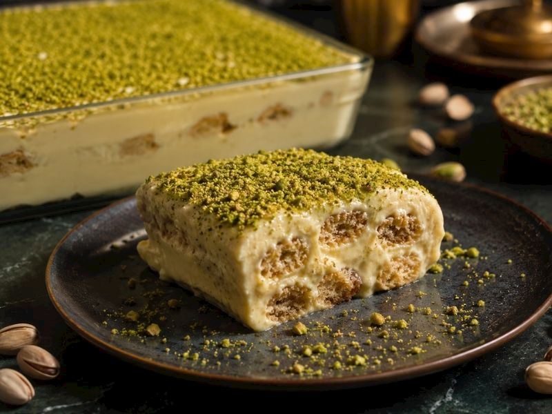 Kremasıyla Hayran Bırakan Antep Fıstıklı Tiramisu Tarifi