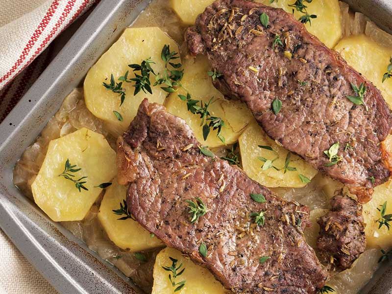 Limonlu patates ve rezeneli dana
