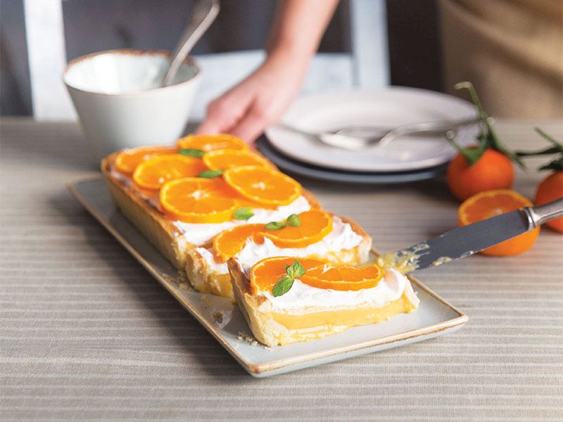 Mandalina kremalı tart