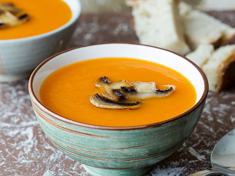 Mantarlı bal kabağı çorbası