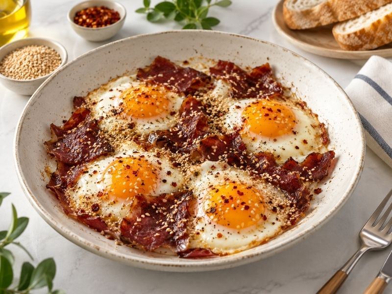 Pastırmalı Susamlı Göz Yumurta Tarifi