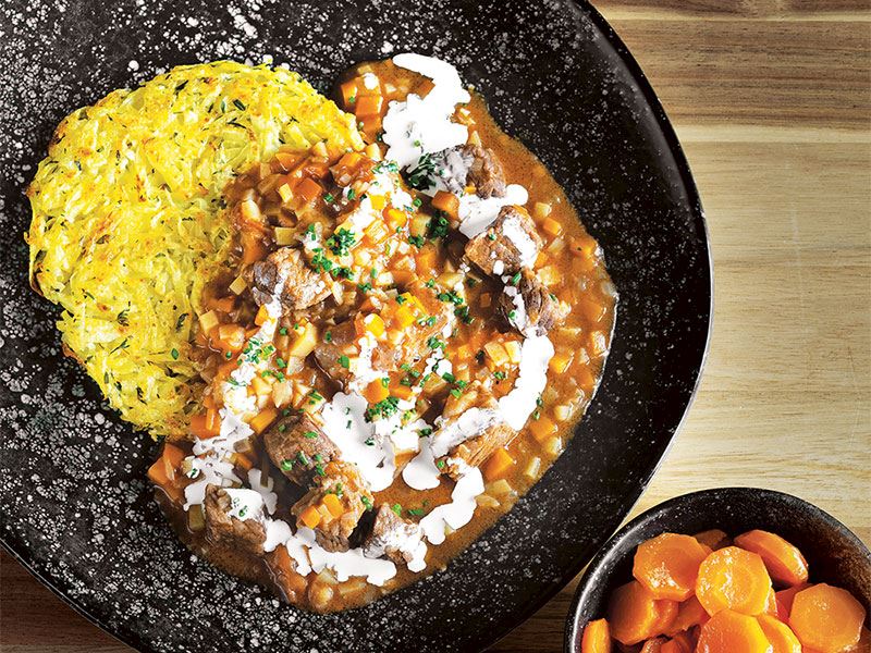 Patates röşti ve gulaş