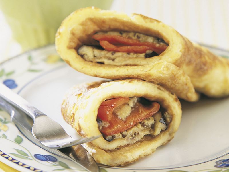 Patlıcanlı omlet sarma