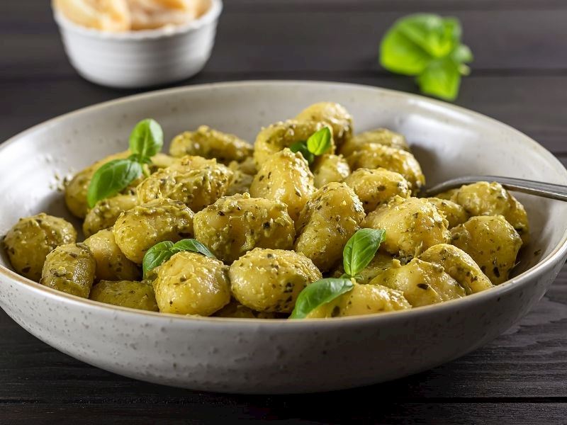 Pesto soslu gnocchi