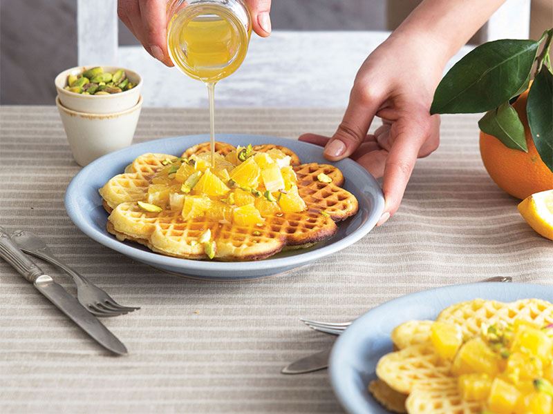 Portakal şuruplu waffle