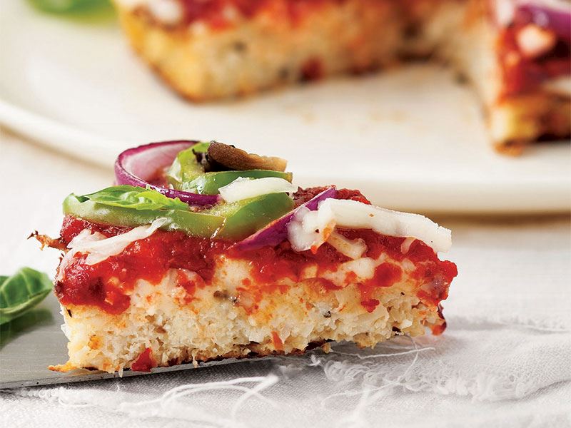 Blumenkohlpizza mit Gemüse