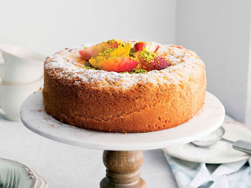 Şeftalili crumble cheesecake
