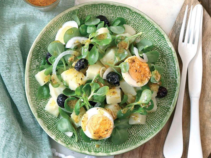 Semizotlu patates salatası