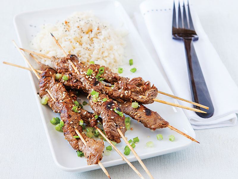 Soya soslu ve portakallı biftek şiş