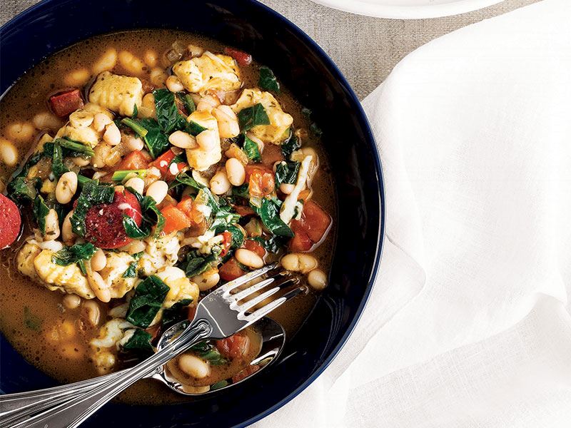 Sucuk ve fasulyeli gnocchi