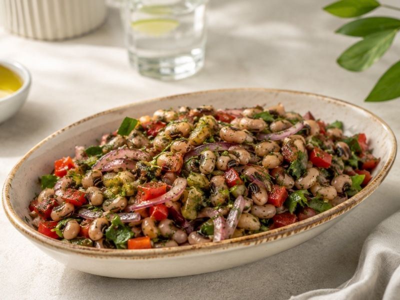 Sumaklı Kuru Börülce Piyazı Tarifi