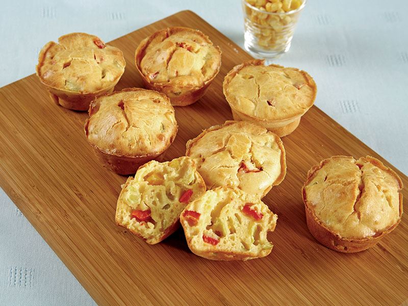 Üç Biberli Mısırlı Muffin