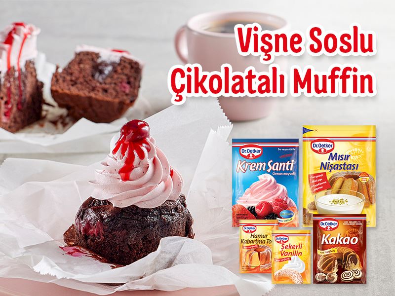 Vişne Soslu Çikolatalı Muffin