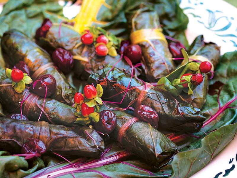 Vişneli pazı sarma