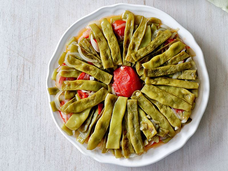 Zeytinyağlı fasulye dizmesi