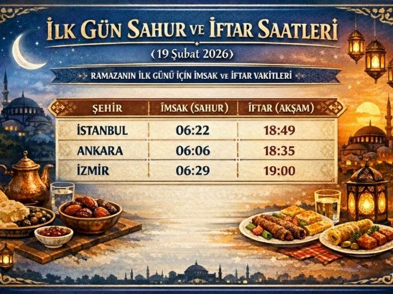 2026 Ramazan İmsakiyesi Açıklandı! İlk Sahur ve İftar Saatleri Belli Oldu