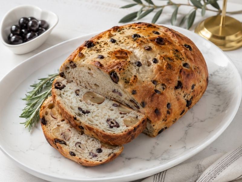 Artisan Usulü Zeytinli Kestaneli Ekmek Tarifi