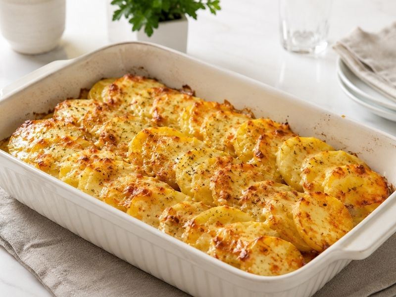 Fırında Kaşarlı Patates Dilimleri Tarifi