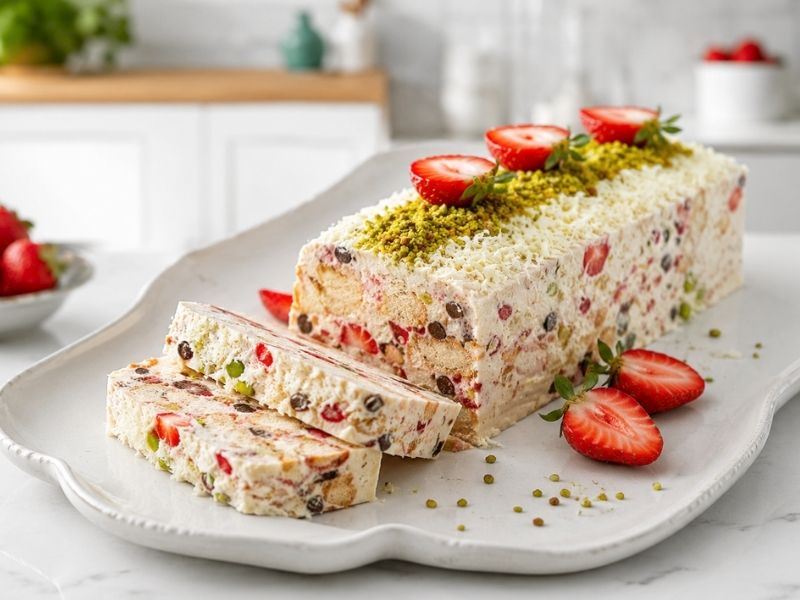 Fırınsız Beyaz Çikolatalı Çilekli Mozaik Pasta Tarifi