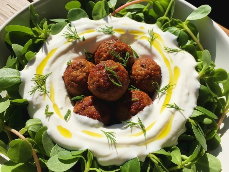 Köfteli Semizotu Salatası Tarifi