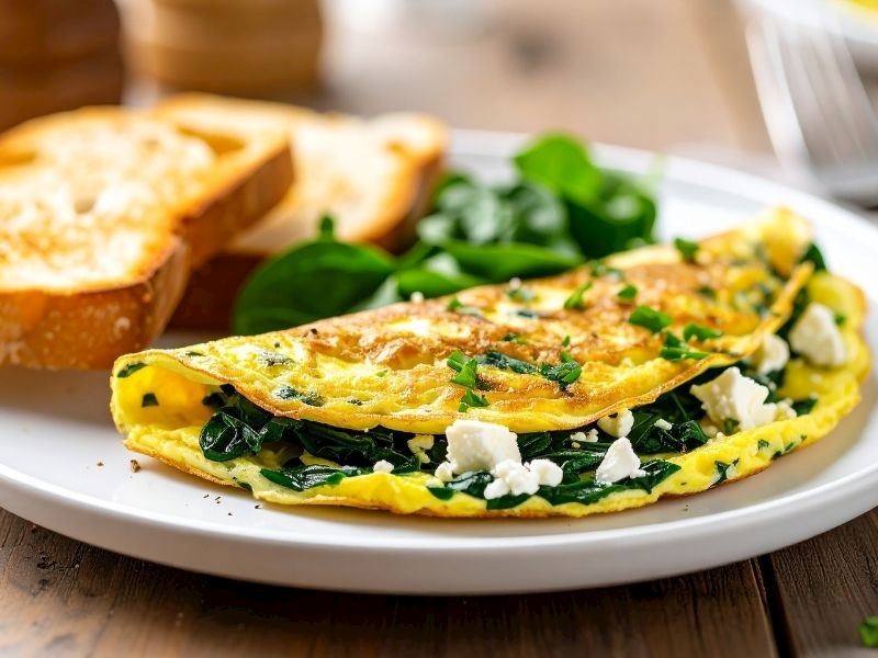 Peynirli Ispanaklı Omlet Tarifi