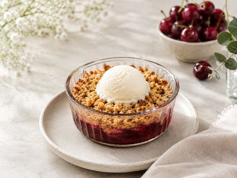 Porsiyonluk Vişneli Crumble Tarifi