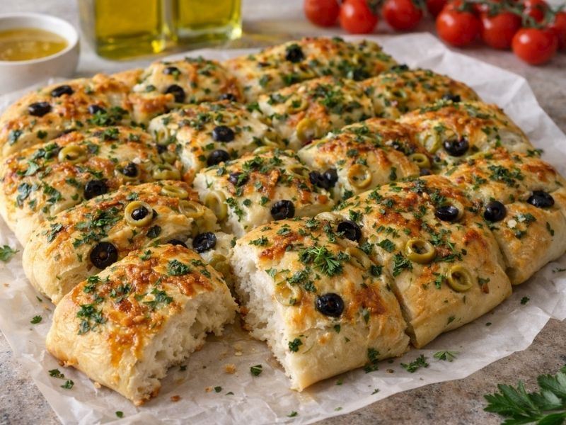 Sarımsaklı Zeytinli Ekmek Tarifi